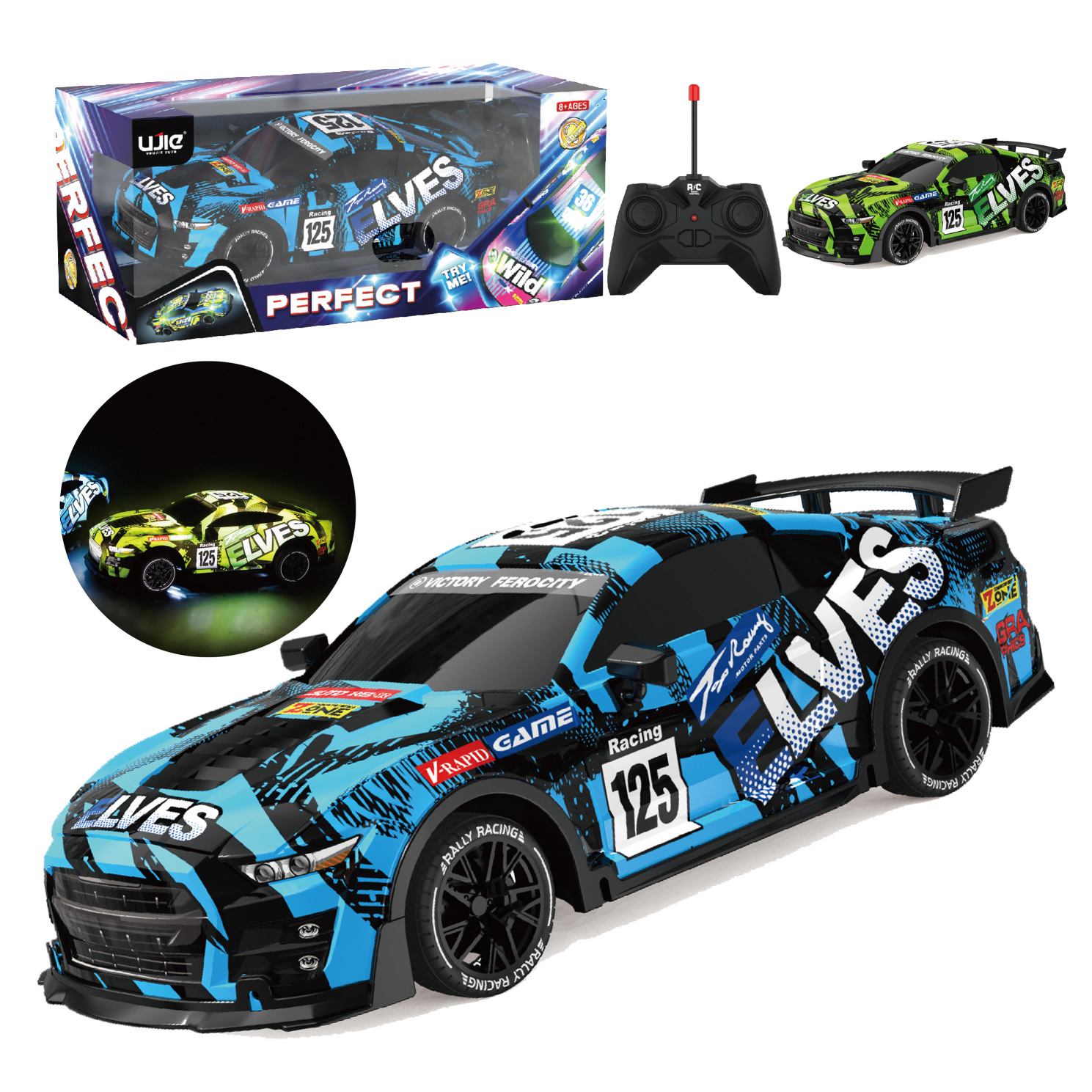 Cross-border 2024 new 1:18 wireless remote control car with light drift, sports car, foreign trade children's toy racing car Specification image