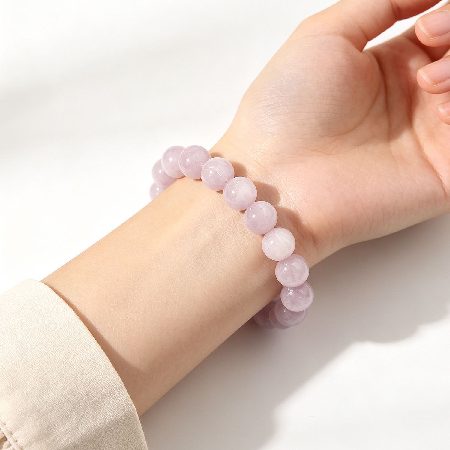 Natural púrpura litio hui un círculo de cristal cadena de mano suave estilo nacional mujer pulsera comercio electrónico fuente de suministro directo de la fábrica Item Picture
