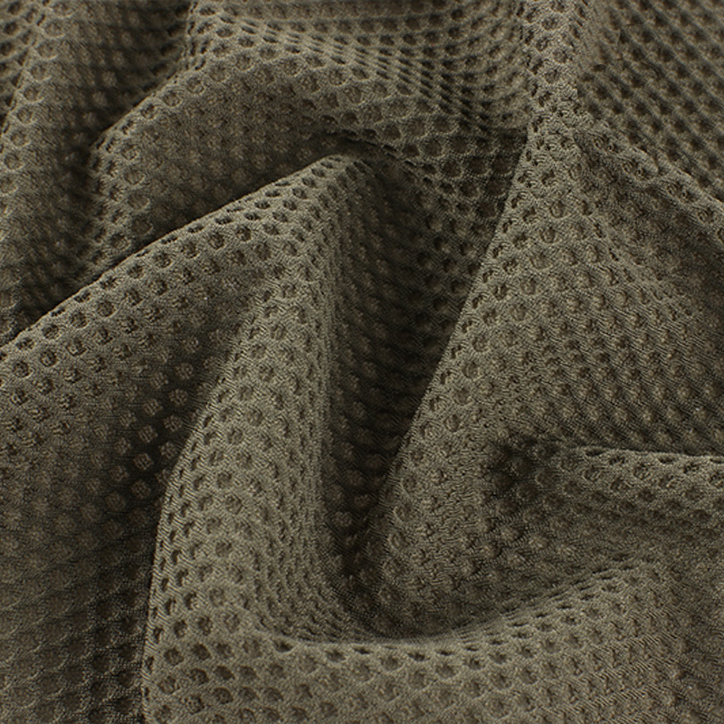 厂家直供蜂巢网眼布泡泡肌理弹力网眼布运动服T恤网布针织面料