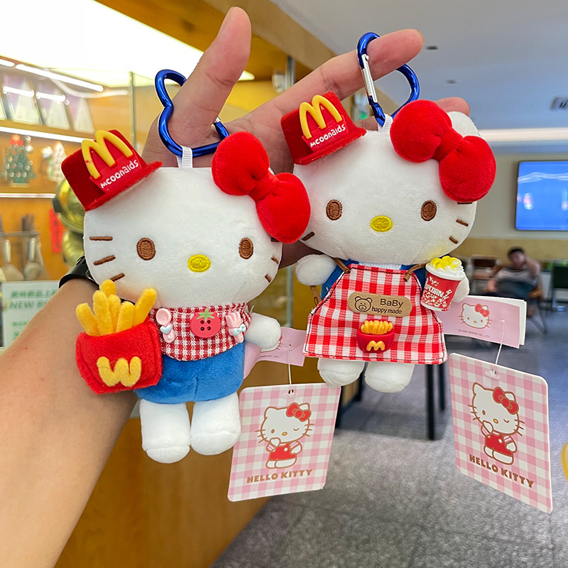Authentic kitty plush cartoon doll hellokitty small pendant, cute Hello Kitty keychain bag pendant