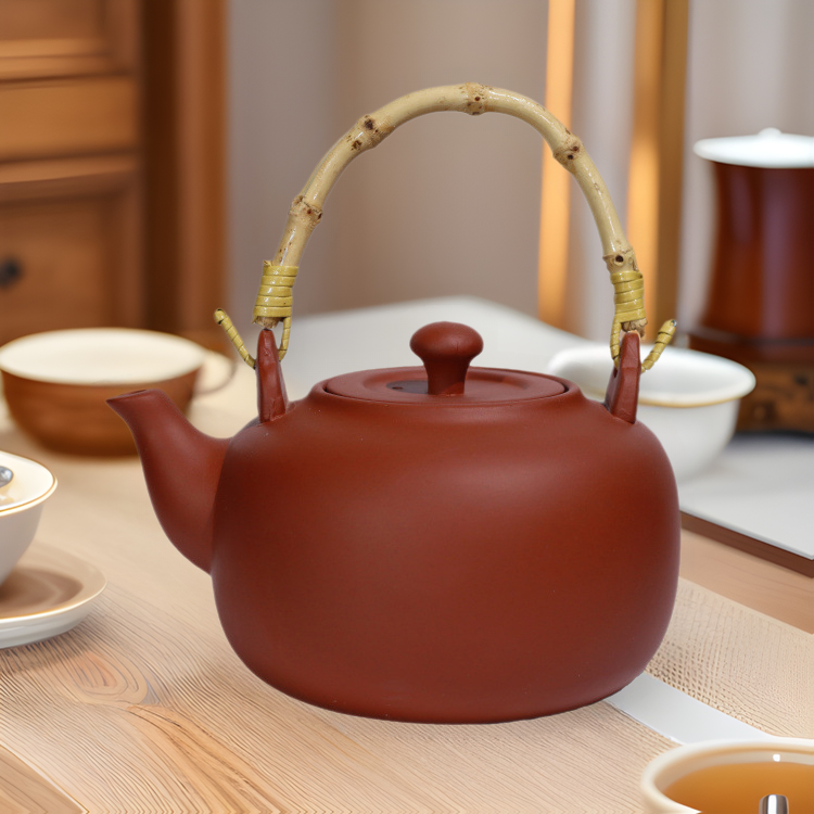 Special offer: Large-capacity purple clay kettle, Gongfu tea set, charcoal stove kettle, household and outdoor handle kettle, suitable for boiling teapots