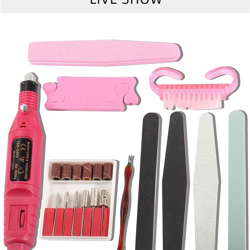 shanilak Amazon's best-selling manicure and nail care set: 10-piece USB grinder, nail file, polishing strip, dust brush Item Picture