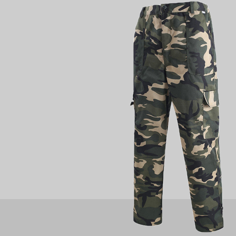 耐磨迷彩工作服单件上衣套装男士裤子机工建筑工地汽修工装劳保服白底实物图