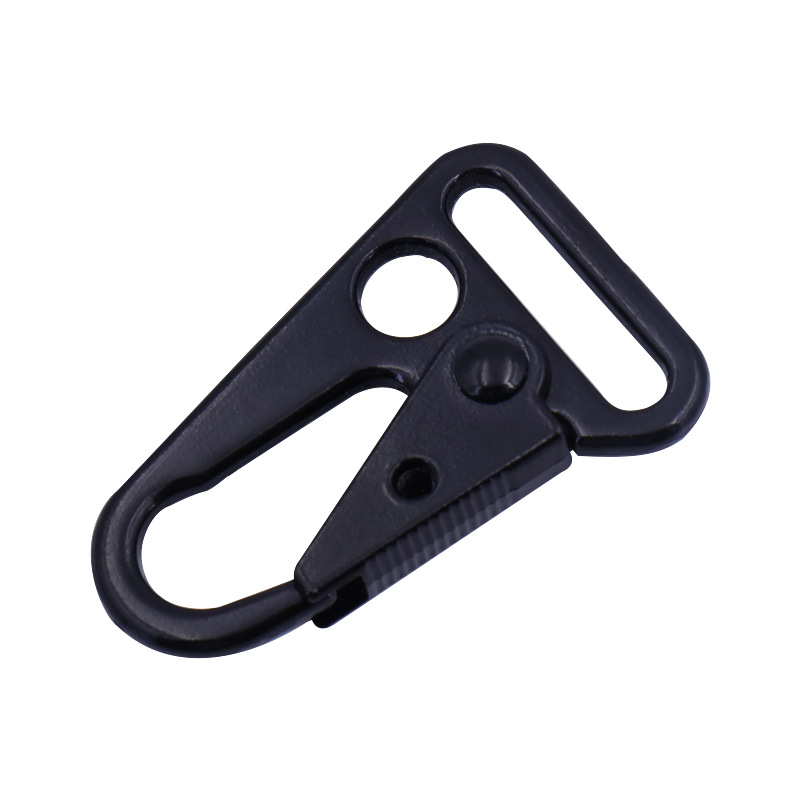 Zinc alloy eagle-beak buckle, knife buckle, webbing, silver keychain, electrophoretic black mountaineering and outdoor hook buckle, metal dog buckle Item Picture