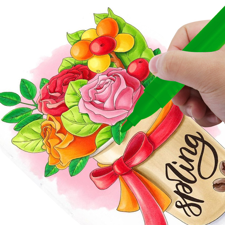 Manufacturer's price: 12-color watercolor pen with triangular rod, quick-drying art painting marker pen, watercolor pen Specification image