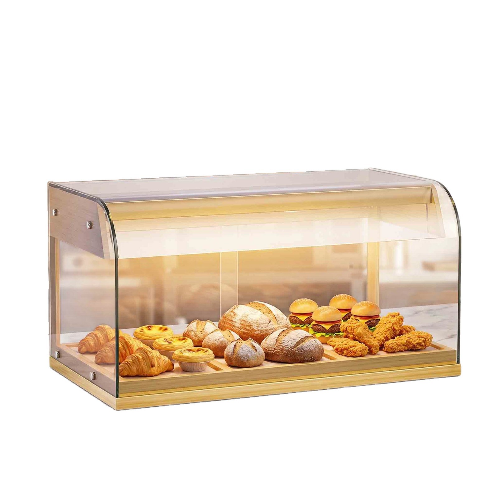 Commercial insulated cabinets, fully transparent thickened tempered glass constant-temperature display cabinets, insulation equipment for cooked food convenience stores and snacks Item Picture