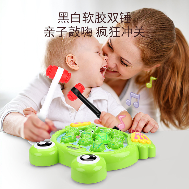 Five-star Frog Whack-a-Mole game machine, cartoon large size, light and music, electric parent-child interaction, tapping toys, gifts Application Scenario