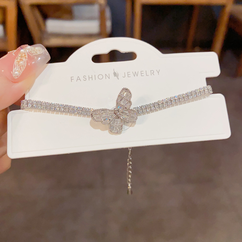French exaggerated light luxury full diamond butterfly bracelet, unique style, fashionable and versatile, super dazzling jewelry source manufacturer Specification image