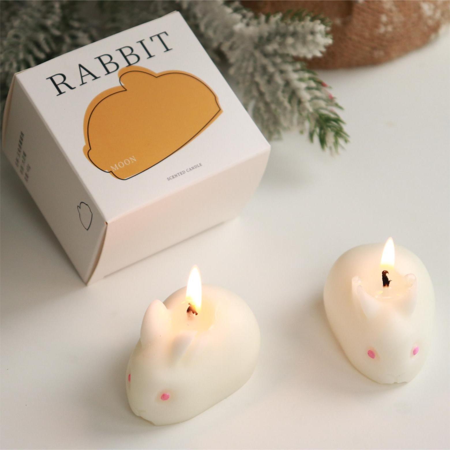 玉兔兔子月兔香薰蜡烛中秋礼品摆件伴手礼礼物