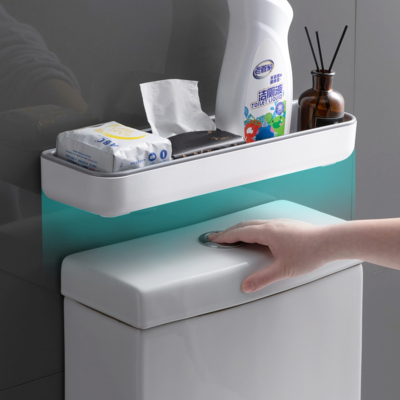Toilet rack, plastic bathroom, no need for drilling, toilet, washbasin, wall-mounted storage rack details Picture