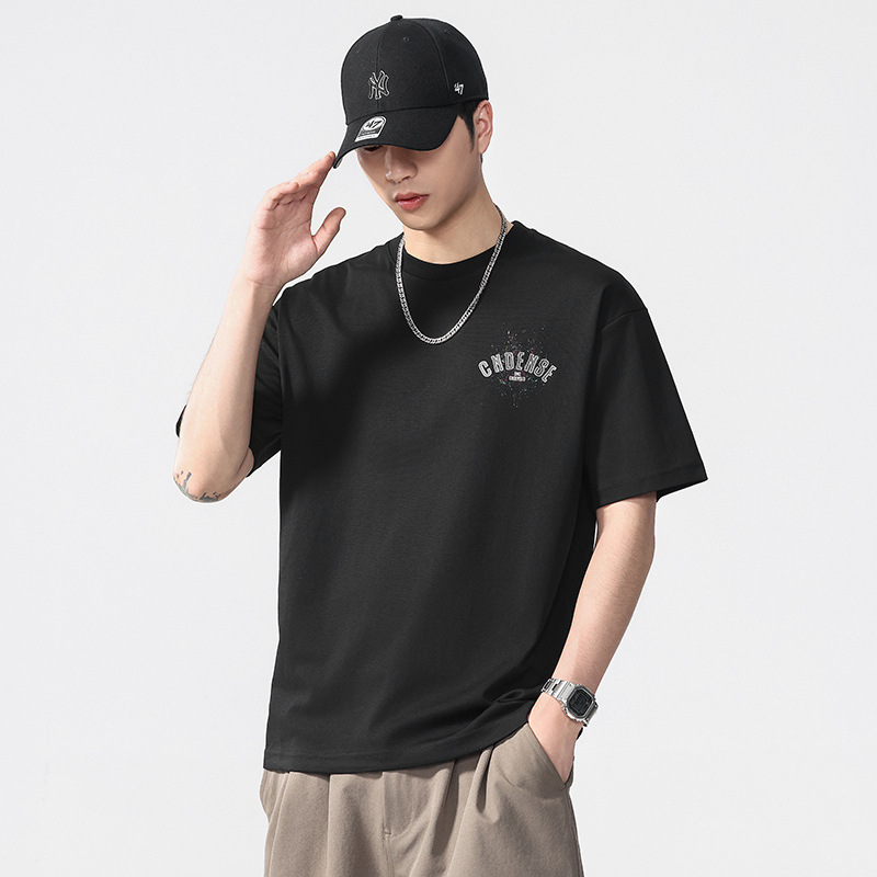 夏季新款涂鸦彩绘宽松短袖T恤男士2025薄款休闲印花半截袖体恤衫