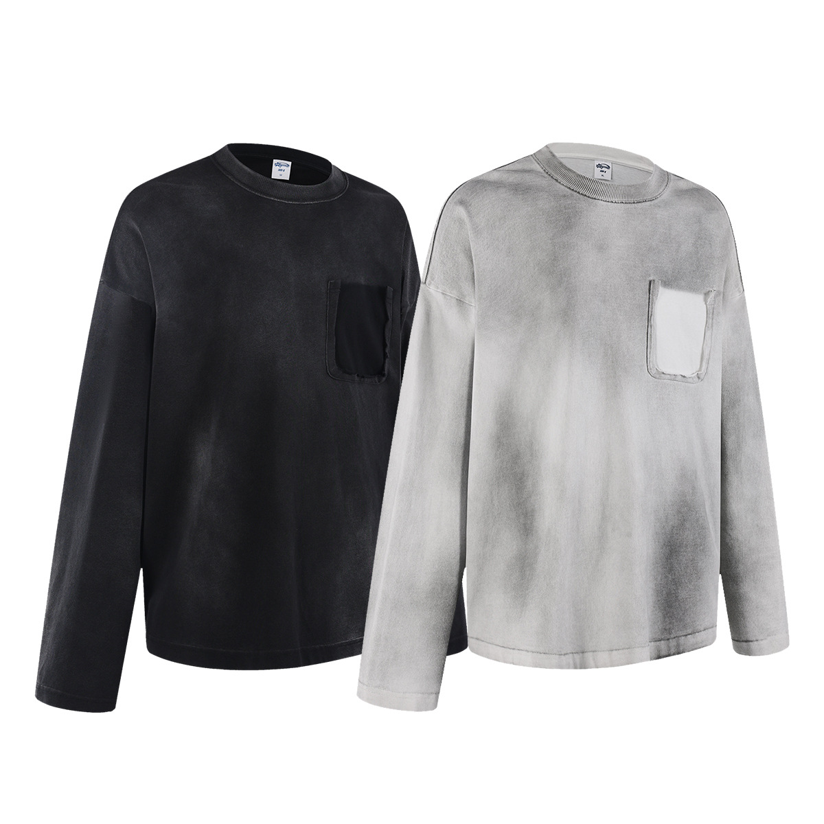 ARTIE Men's Wear: 2026 Autumn/Winter New Release - 325-gram rustic style Destruction Spray Monkey Pure Cotton long-sleeved T-shirt Item Picture