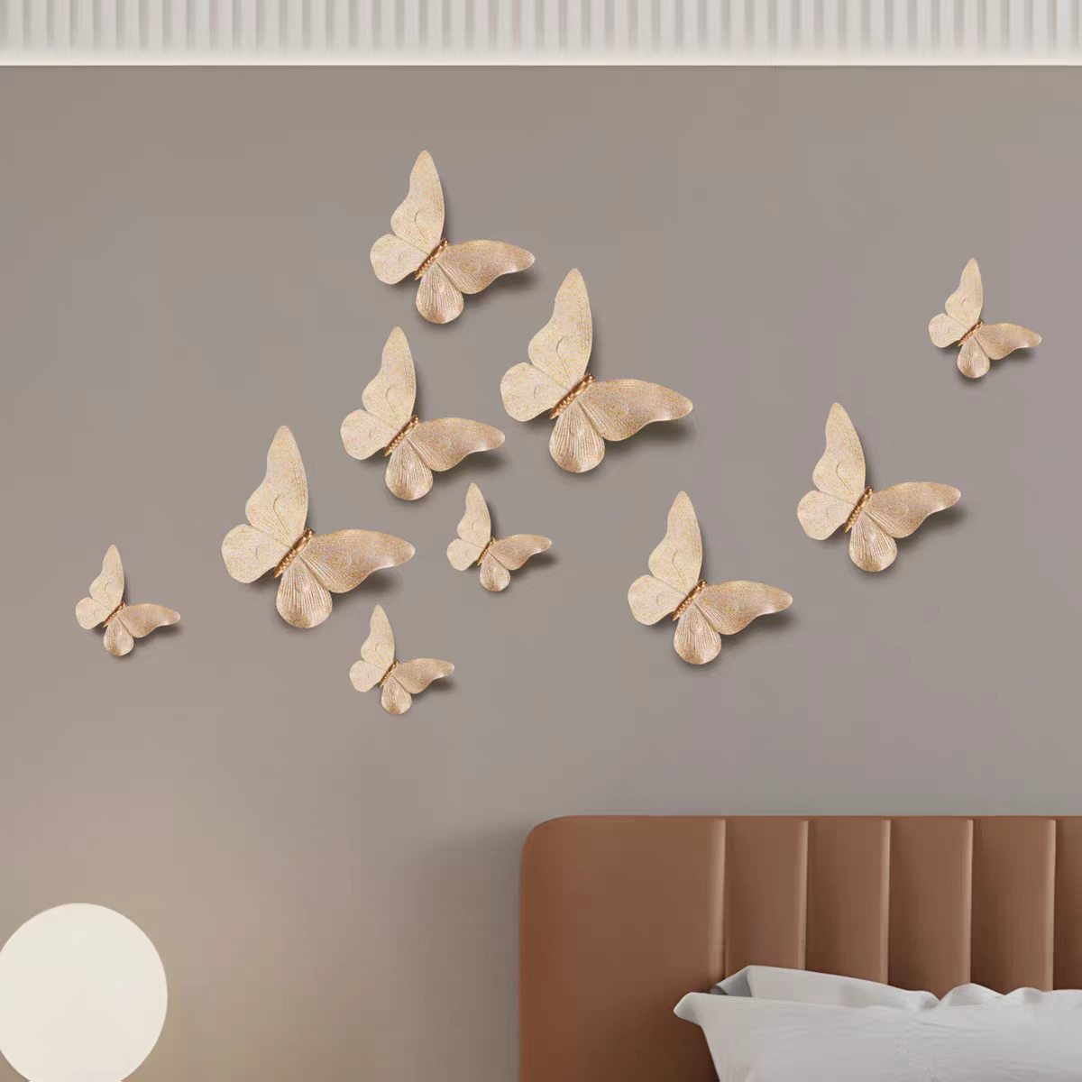 2026 Relief butterfly TV background wall decoration, bedroom wall decoration, wall stickers, 3D stereoscopic butterfly wall decoration details Picture