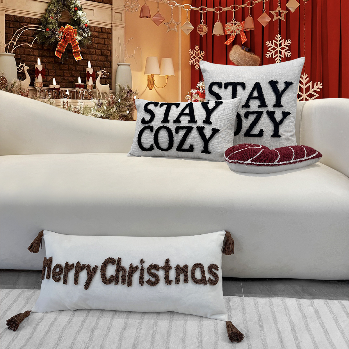 Christmas And New Year Pillow Cushions, Headrest Cushions, Sofa Backrests, Christmas Decoration Pillow Covers, Ins Cartoon Pillows Application Scenario