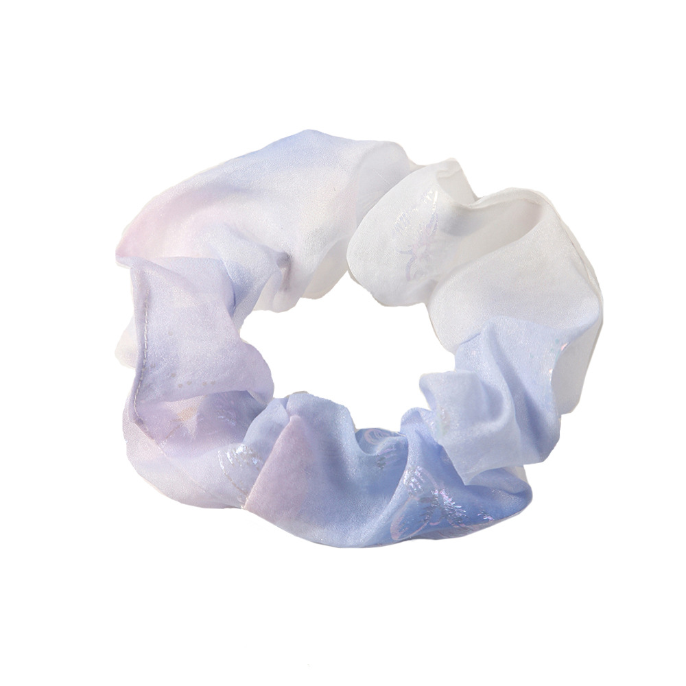 Summer gauze gradient large intestine hair band, ins style butterfly print hair band, sweet and elegant bun hair accessory wholesale Item Picture