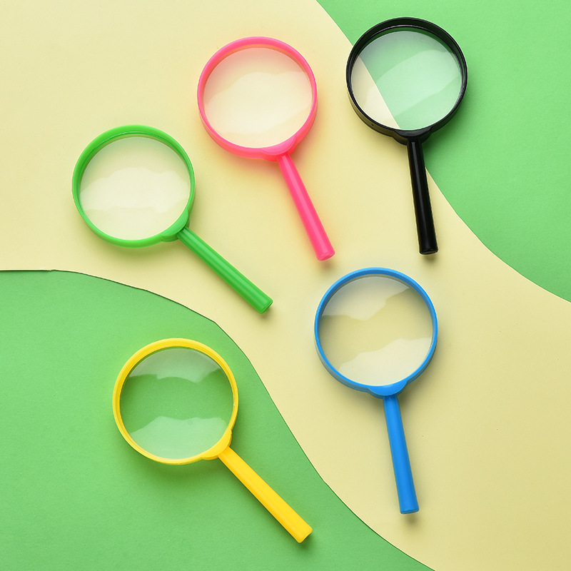 Wholesale of 60mm color magnifying glass acrylic high-definition children's observation handheld science and education outdoor exploration and intelligence toys Specification image