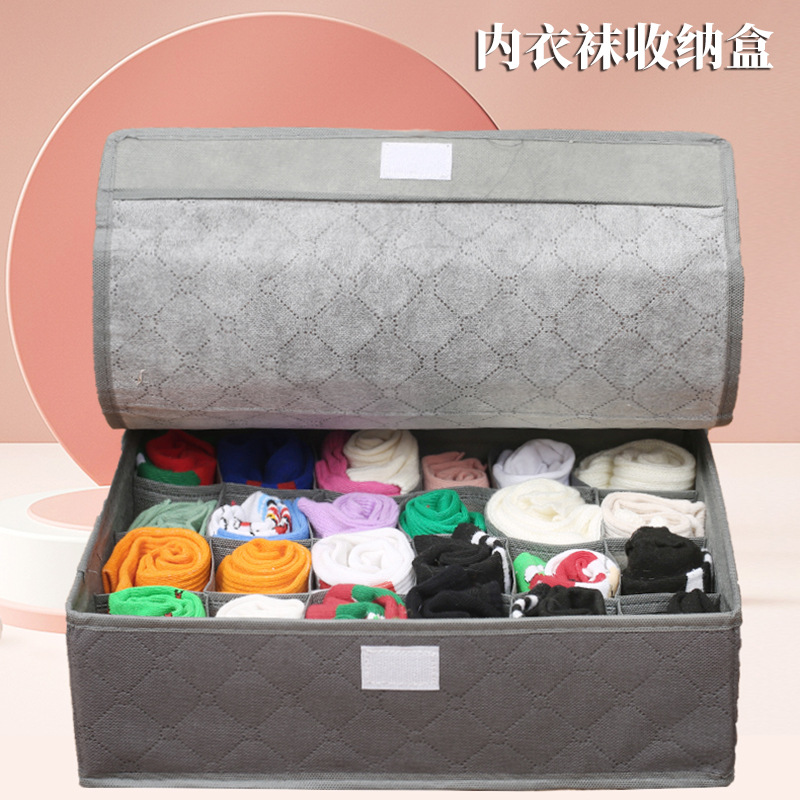 Non-Woven Fabric Covered 24-Compartment Underwear Storage And Organization Box, Bra And Home Folding Sock Storage Box, Multi-Compartment Storage details Picture