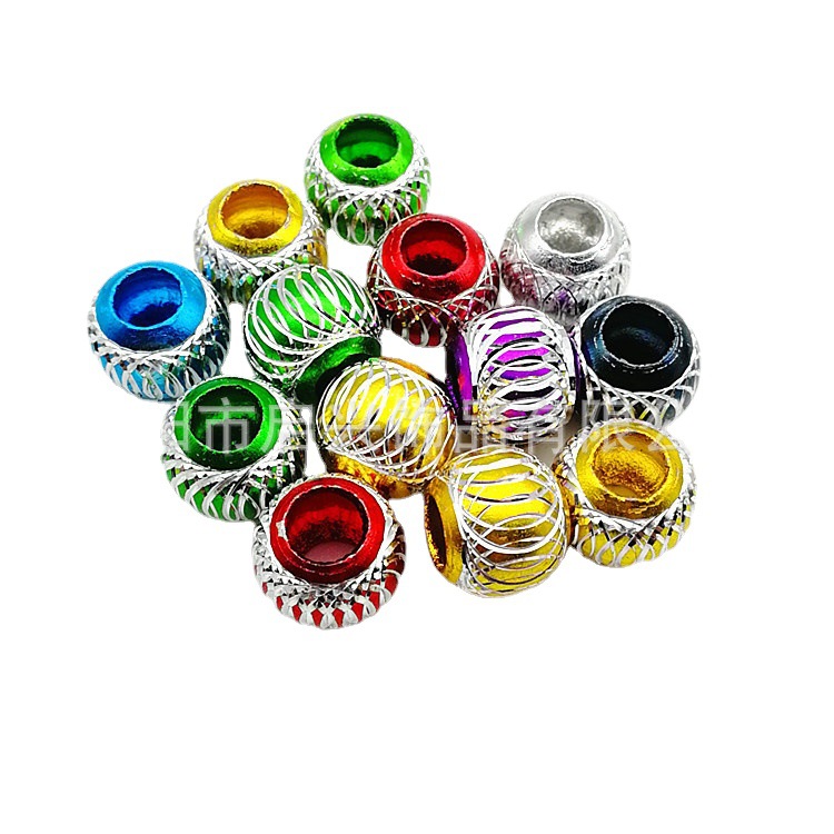 Carved watermelon-shaped (multi-color random mix) aluminum beads DIY jewelry accessories, loose beads in stock for wholesale Item Picture