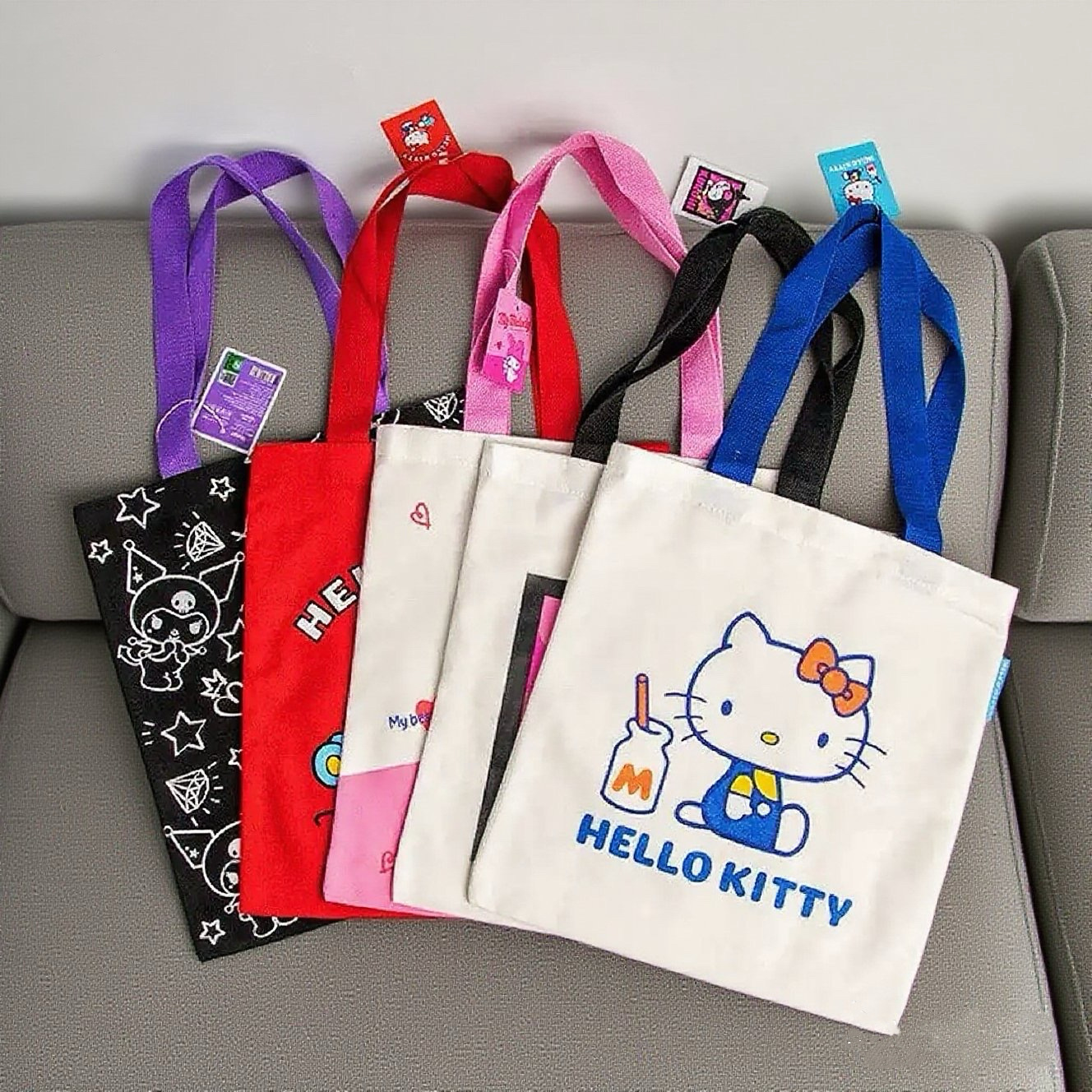 三丽鸥帆布包凯蒂猫手提袋卡通单肩手提包大容量购物可折叠收纳袋