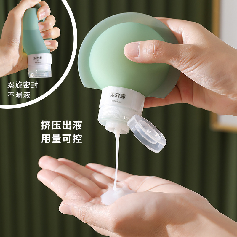 Genuine silicone travel bottle, portable travel wonder, shampoo and body wash, small bottle sealed, leak-proof and reusable details Picture
