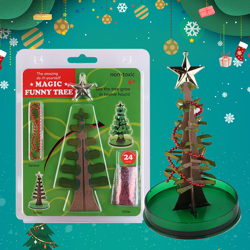 Amazon's DIY science experiment teaching AIDS for children shine with colorful magic Christmas trees and paper trees in full bloom Application Scenario