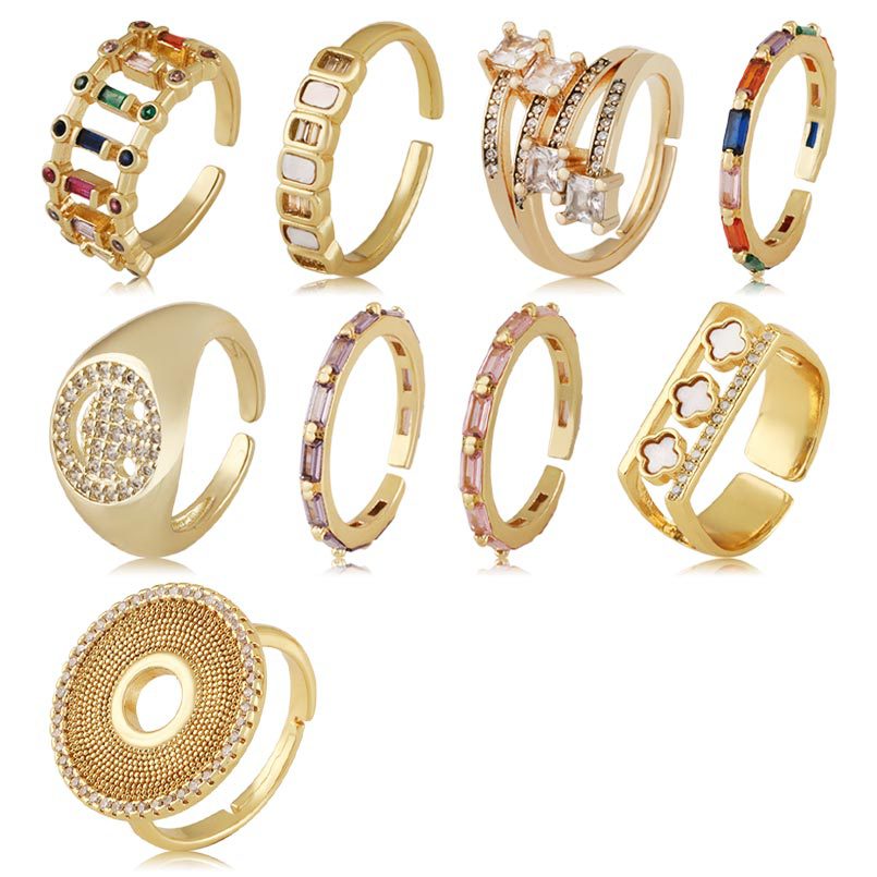 欧美时尚新款手饰品圆形镂空复古戒指网红气质指环复古尾戒配饰新