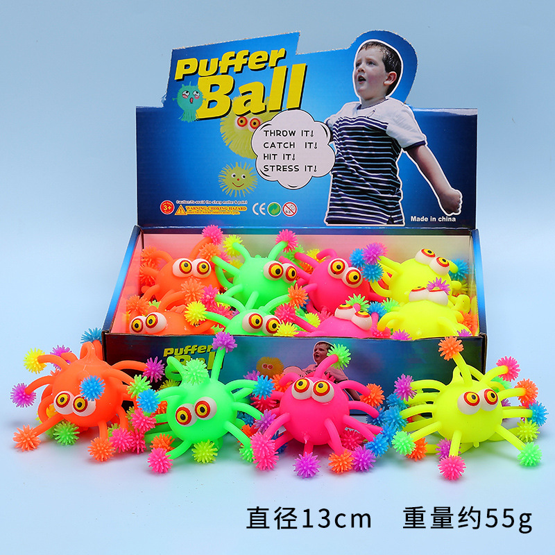 Luminous convex eye snowflake ball toys, children's street stall, wholesale of bouncy balls, luminous toys, fun and entertainment Application Scenario