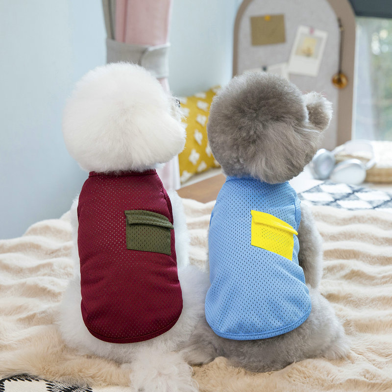 Spring and summer new dog clothing, thin and breathable small dog teddy French Bulldog clothing, universal 25 bean mesh vest