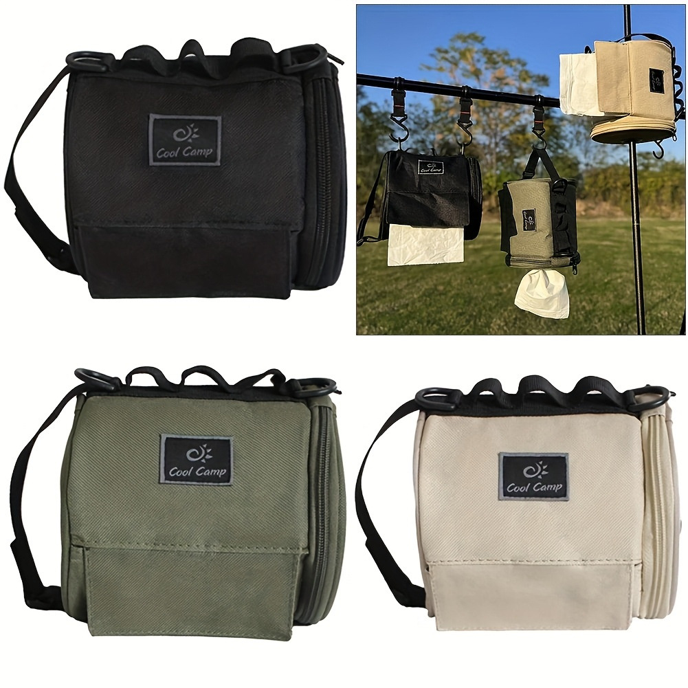 Cross-border outdoor camping toilet paper rolls, multi-functional tissue paper storage bags, table and chair hanging picnic bags, tissue paper holders, portable tissues details Picture