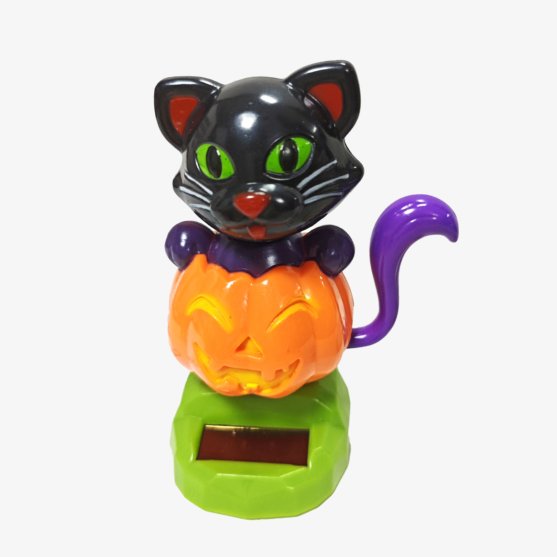 New solar-powered shaking figure Halloween Pumpkin Cat Car Ghost Festival Pumpkin Cat swing figure factory direct sales Specification image