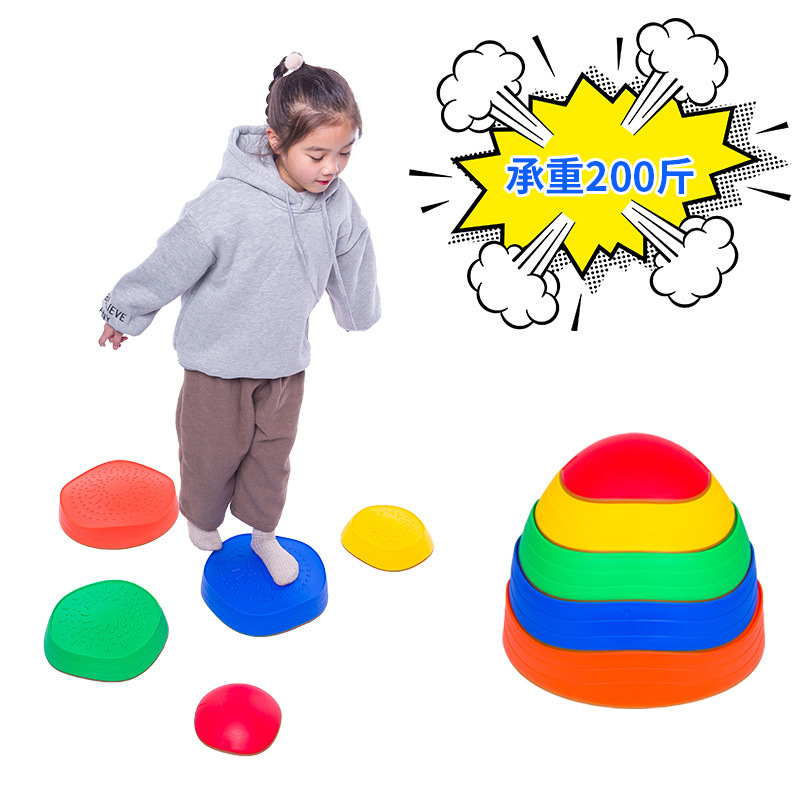 Edge-wrapped wave-crossing stones, sensory integration training equipment, children's balance toys, colorful single-log bridge for kindergartens, and stepping stones Specification image