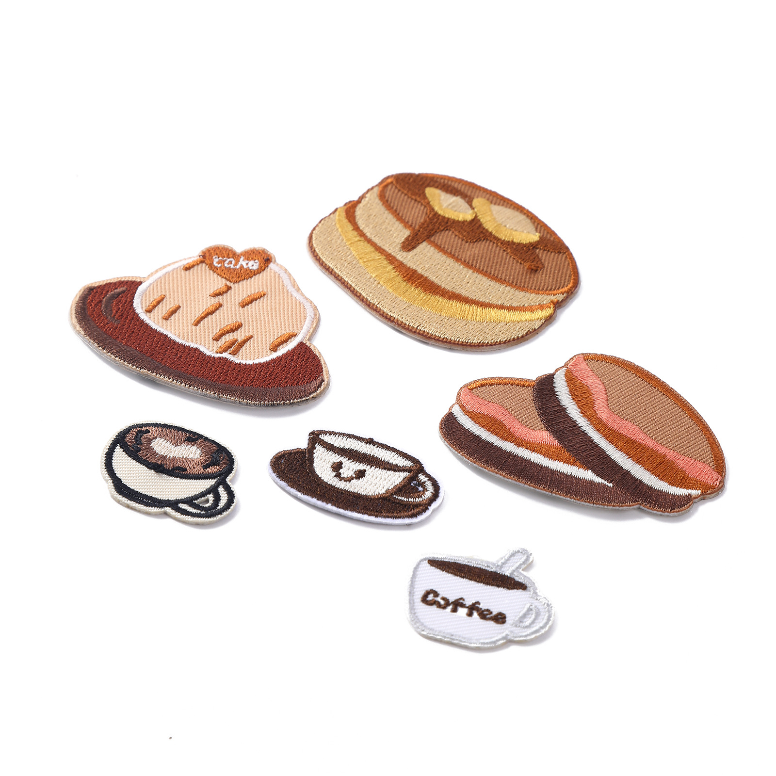 Creative cartoon cake, coffee, embroidery, patchwork, accessory, self-adhesive patch, label, children's clothing accessory manufacturer wholesale details Picture