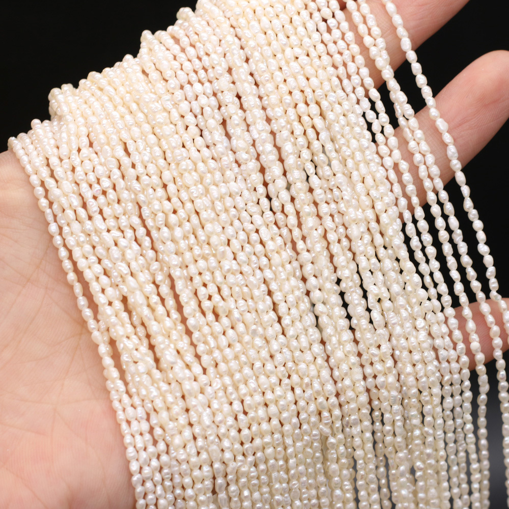 Exquisite natural freshwater pearl rice beads DIY jewelry accessories, handcrafted jewelry necklaces, semi-finished product production and wholesale details Picture