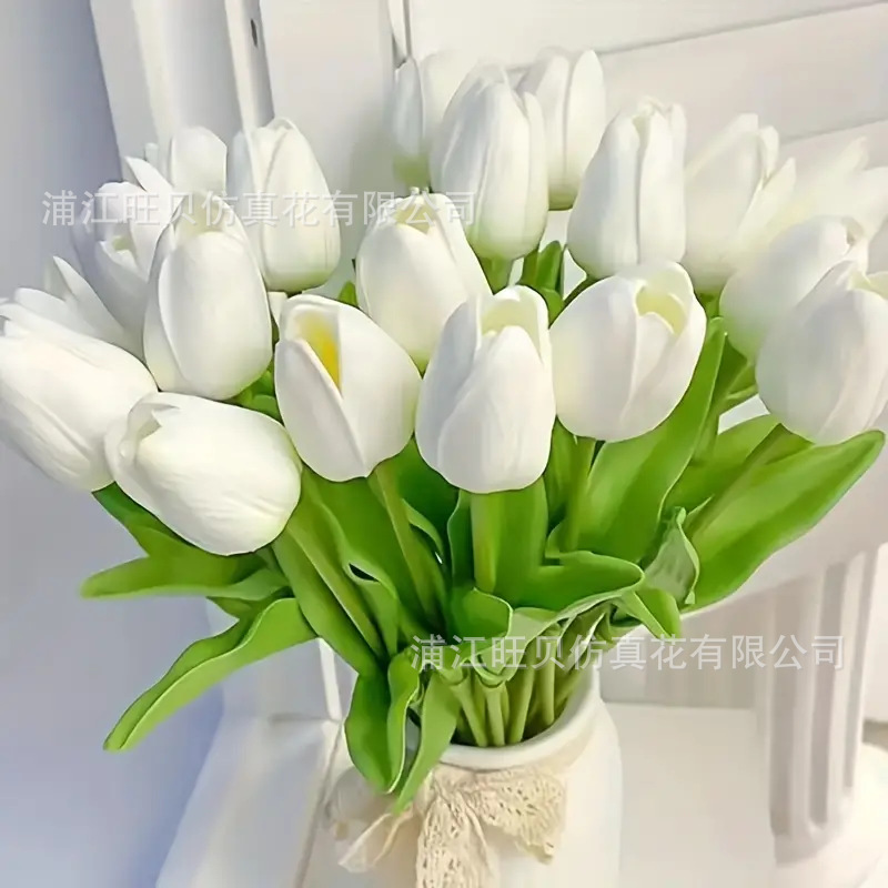 仿真10支装郁金香绢花干花室内假花工艺品客厅餐桌摆设装饰品插花