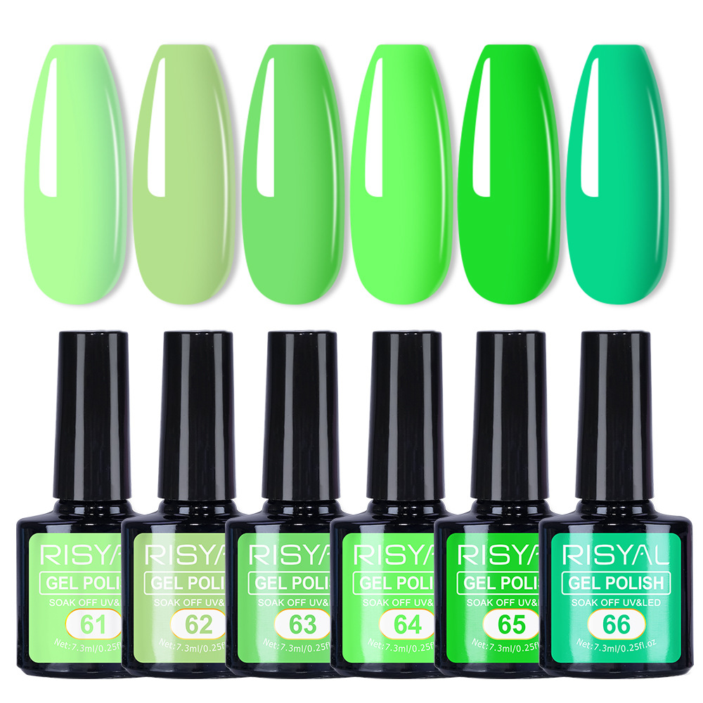 shanilak Cross-border Exclusive Gel polish New green nail Polish, nail polish color glue, nail polish factory wholesale Item Picture