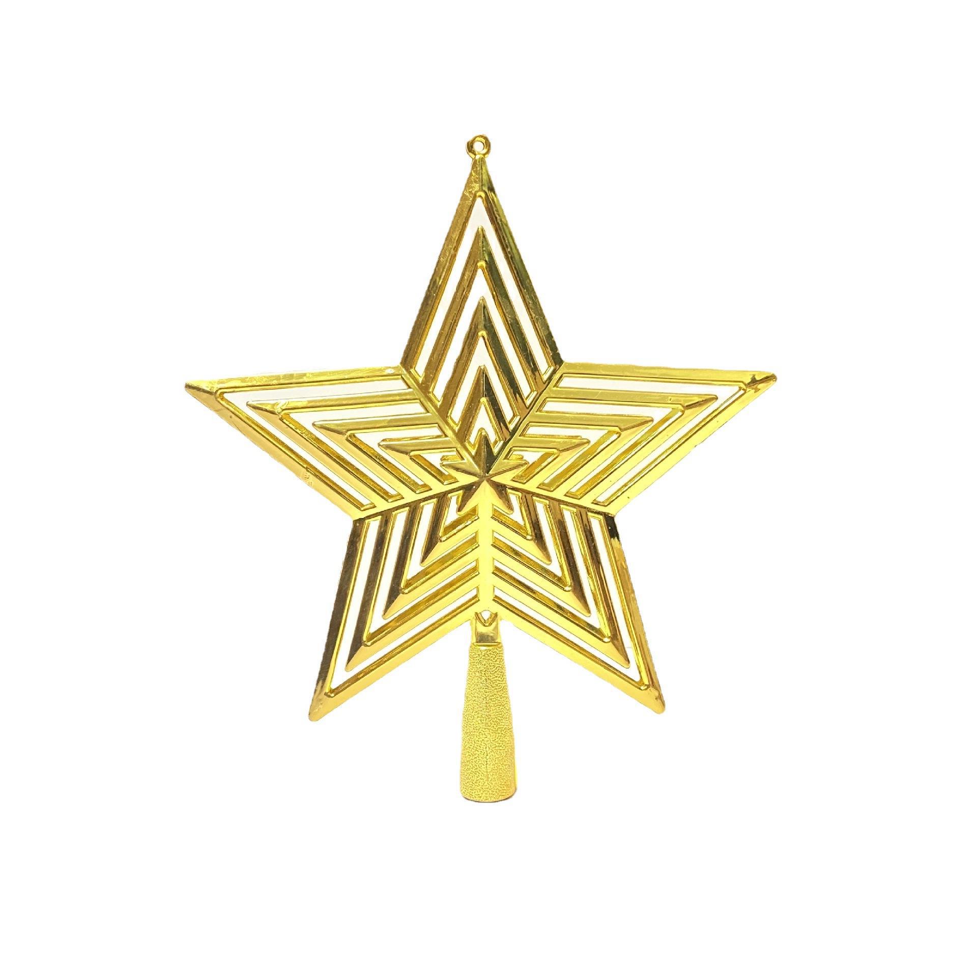 Christmas tree top star five-pointed star pendant, plastic tree top star Christmas festival decoration items, cross-border exclusive supply Item Picture