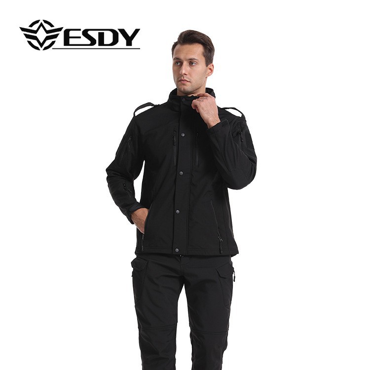 秋冬运动户外冲锋衣套装男款连帽防风保暖运动两件套登山夹克外套细节图