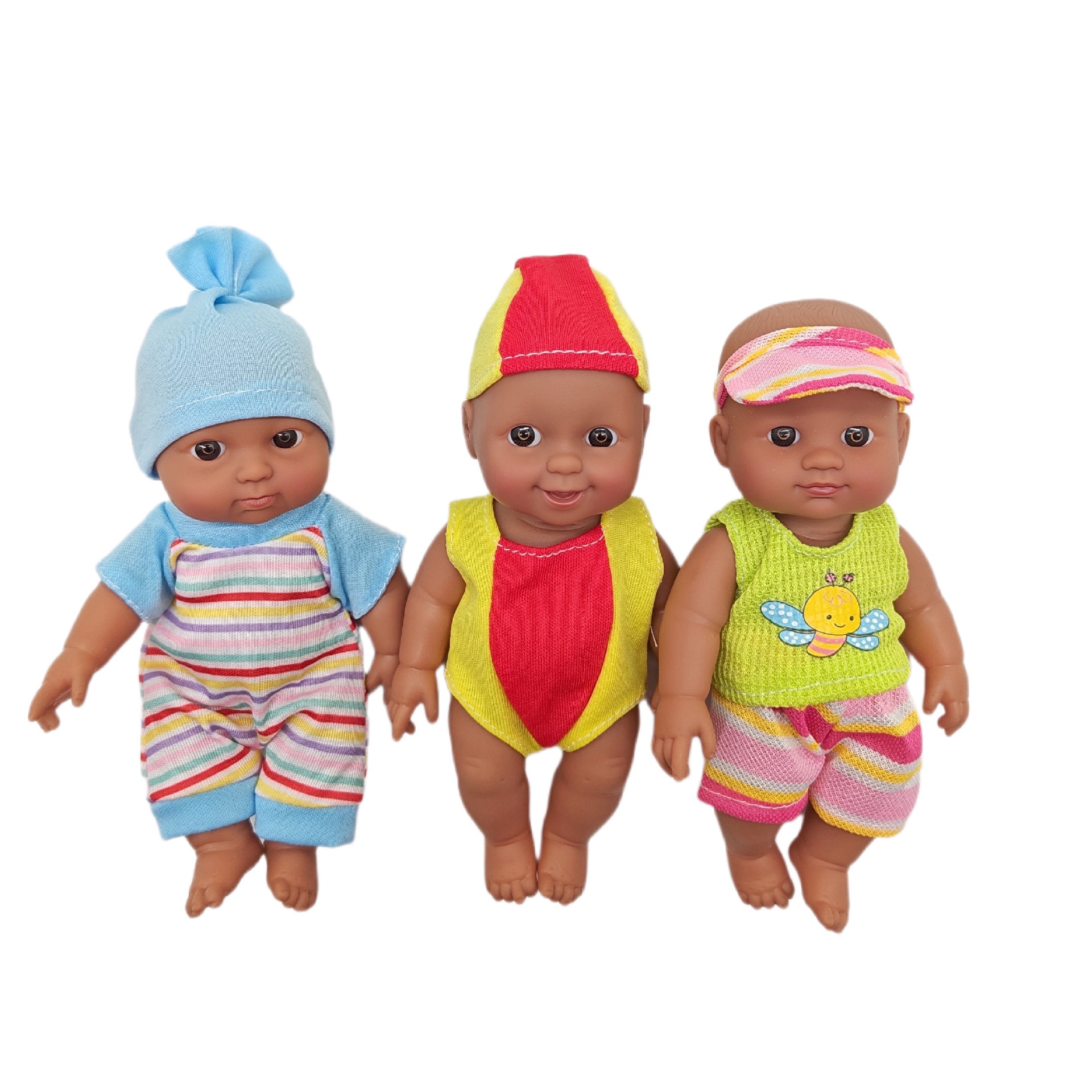18-33CM Black doll, full-body vinyl rebirth doll, soft vinyl simulation baby, African doll, music doll Item Picture