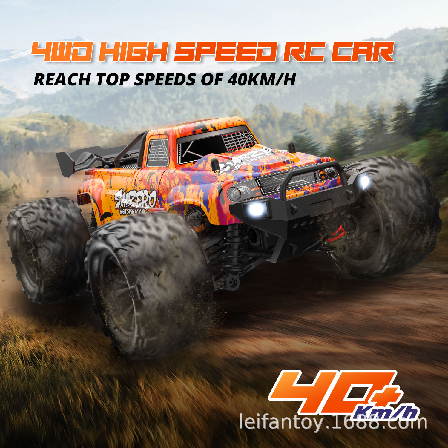 Cross-border professional rc remote control car, high-speed four-wheel drive, full-scale off-road climbing and drifting racing car, adult and children's toys