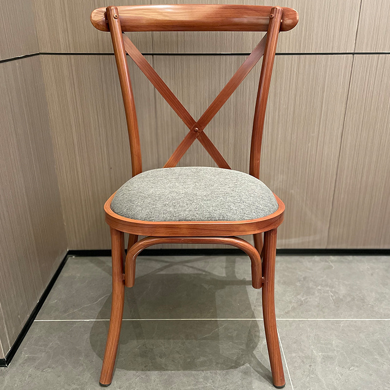 Star Outdoor wedding chairs, lawn wedding hotel cross-wood grain chairs, banquet soft packaging, event conference, restaurant backrest chairs details Picture