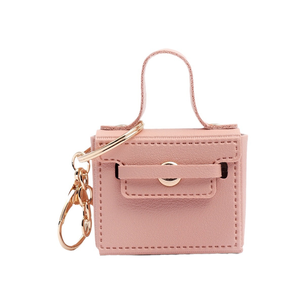 厂家批发创意小礼品钥匙扣 跨境纯色小方包 耳机包 车载挂件白底实物图