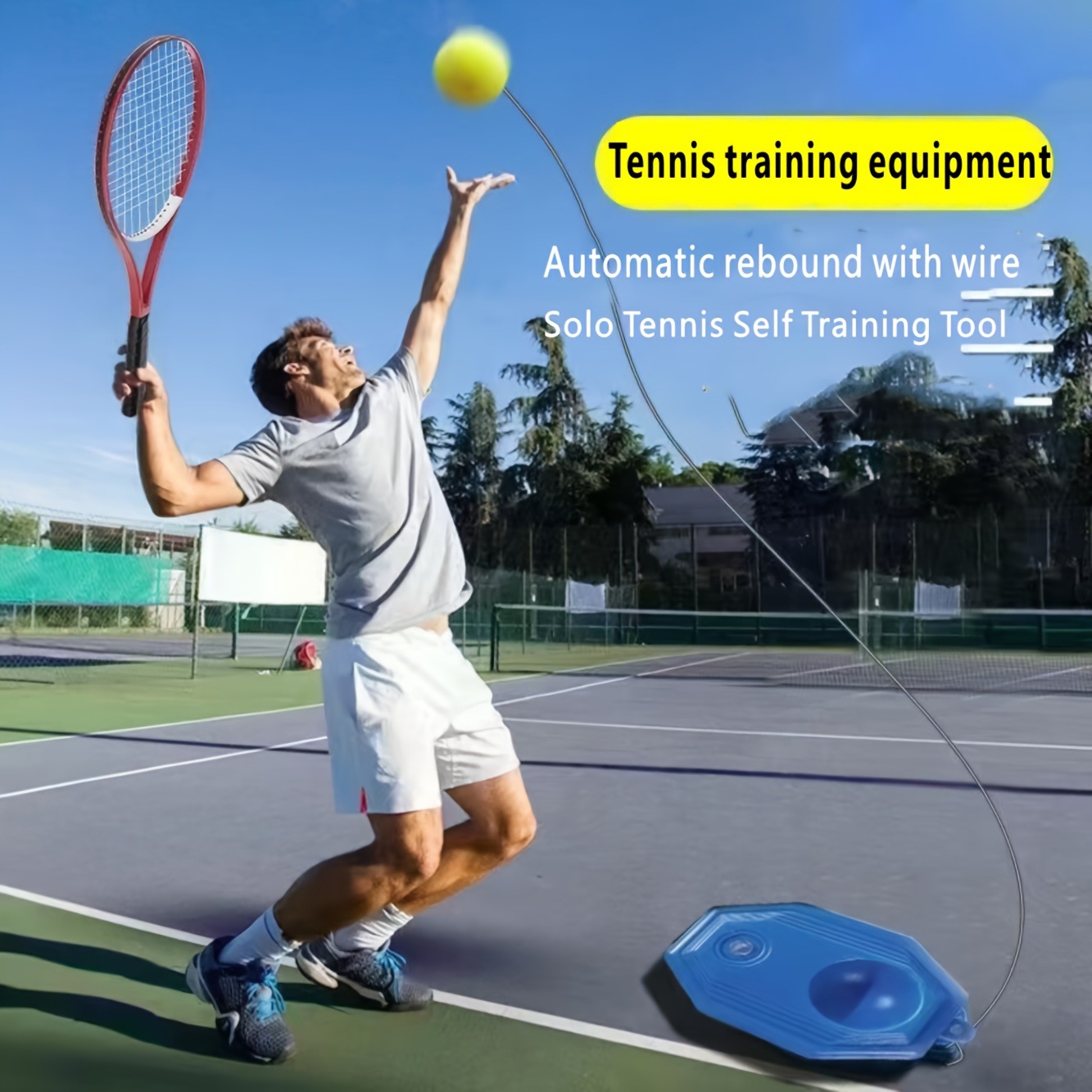 Tennis racket set for youth sports training, double rackets with 1-ball tennis base, tennis training set Application Scenario