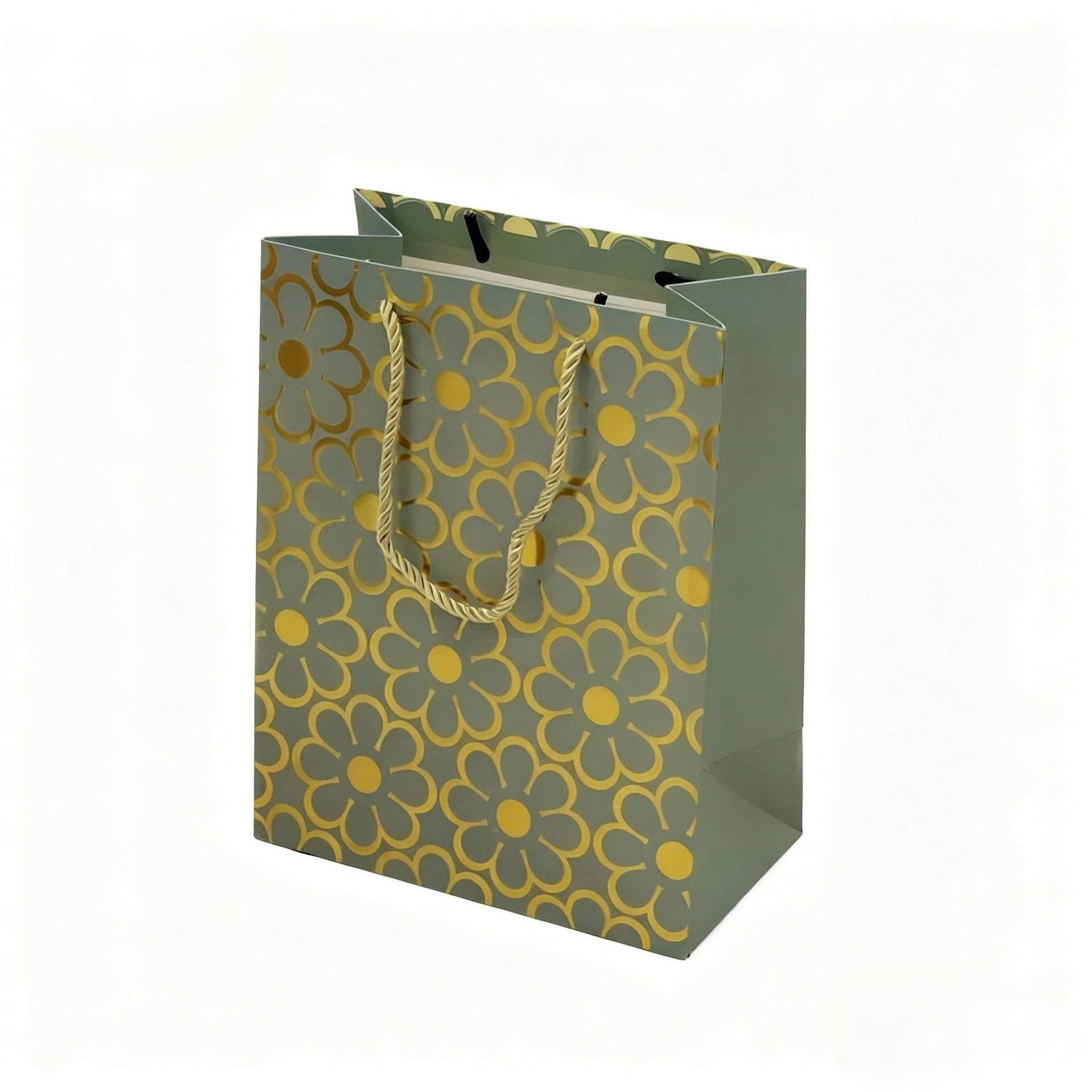 Light luxury gilded pattern gift bag set, retro geometric pattern hand-held paper bag, festival packaging, high-end gift box, gift bag paper bag Specification image