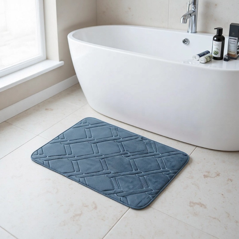 Coral fleece thickened sponge absorbent floor mat, bathroom washbasin foot mat, anti-slip mat for household entrance door details Picture