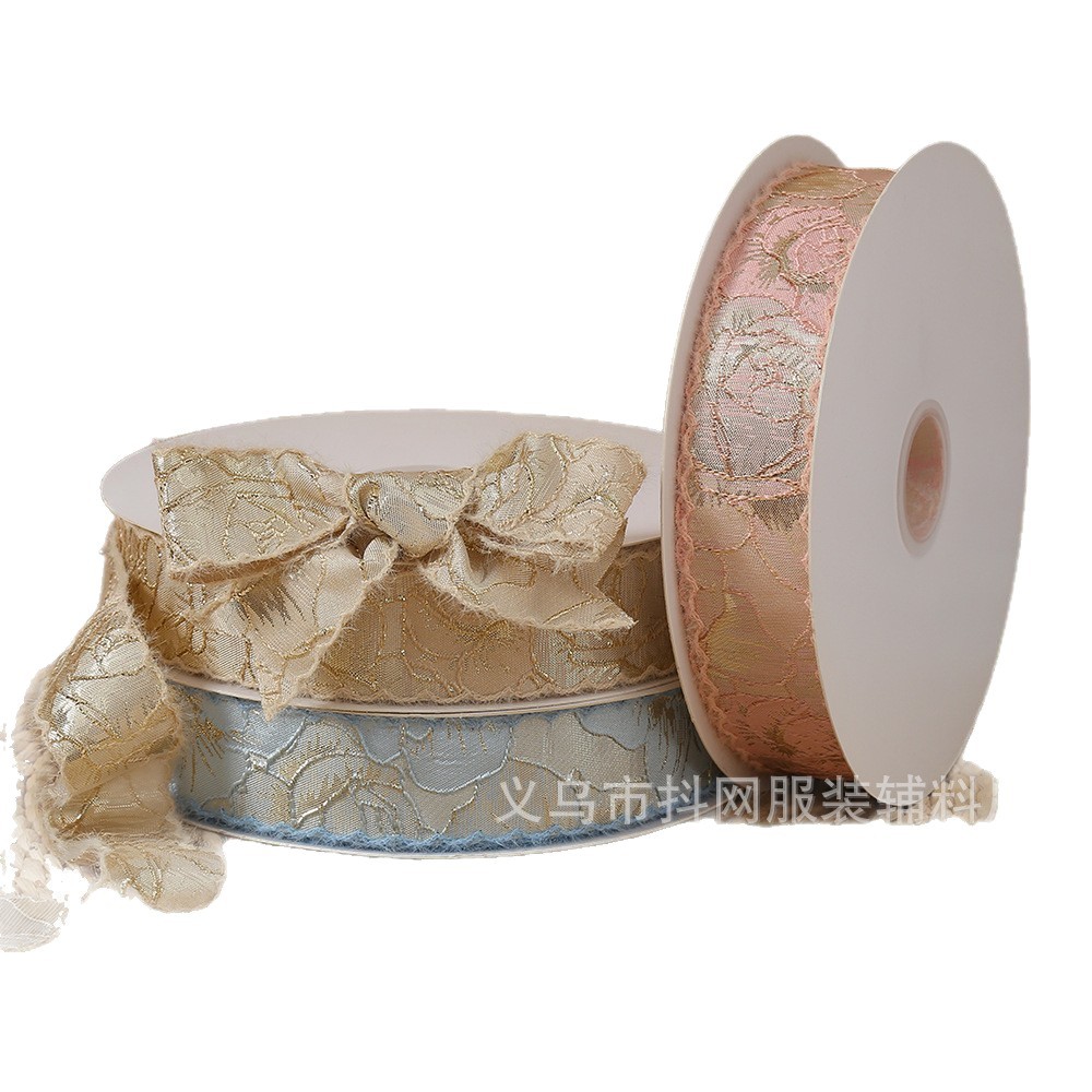 2.5 CM -4CM -أشرطة من الذهب والفضة ذات أحجام قياسية من الذهب والفضة، وأشرطة قماش القماش Item Picture
