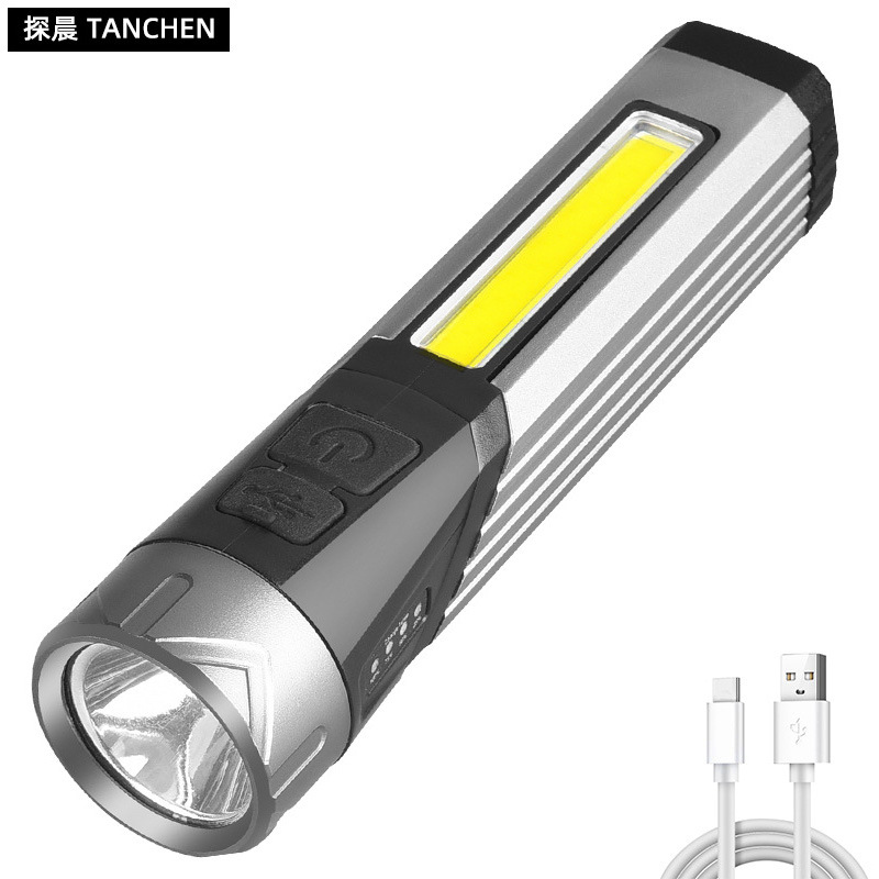 Cross-border outdoor handheld high-intensity flashlight, 90° rotating and folding led maintenance light, flashlight work light, emergency
