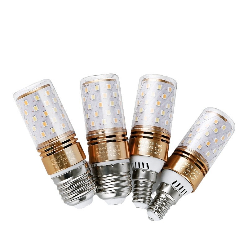 Full-spectrum bulbs, led energy-saving lamps, ultra-bright household screw-top corn lamps, E27, E14, crystal chandeliers, tapered bulbs Item Picture