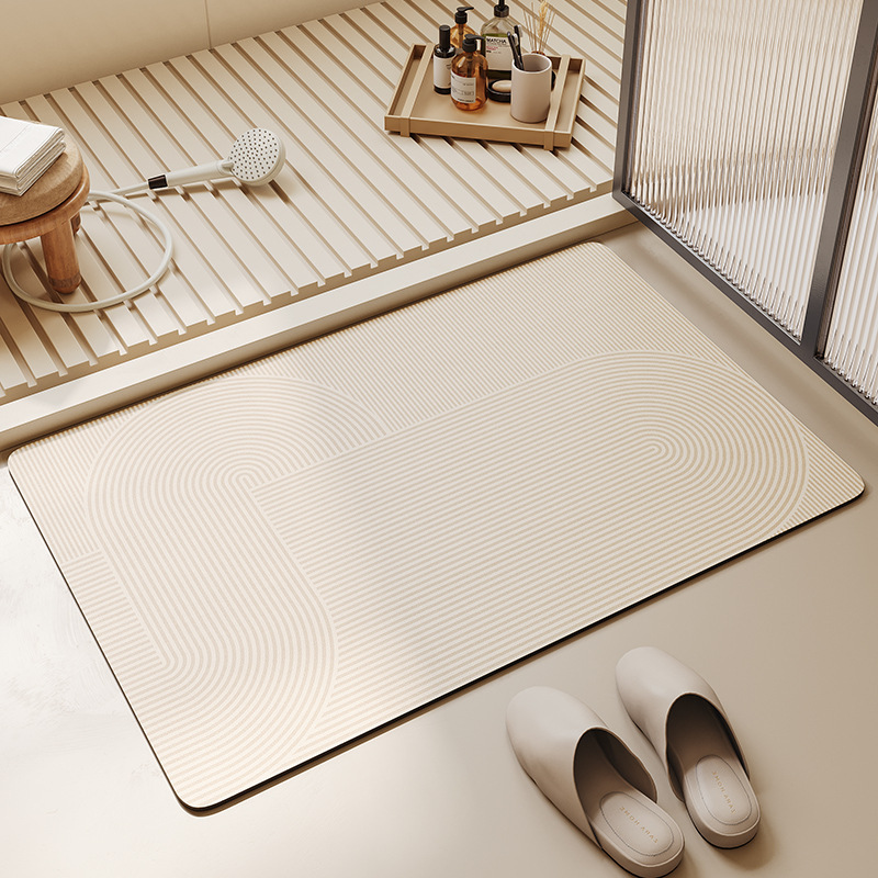 Simple Japanese-style bathroom door water-absorbing floor mat, quick-drying, anti-slip, dirt-resistant and easy-to-maintain diatom mud floor mat