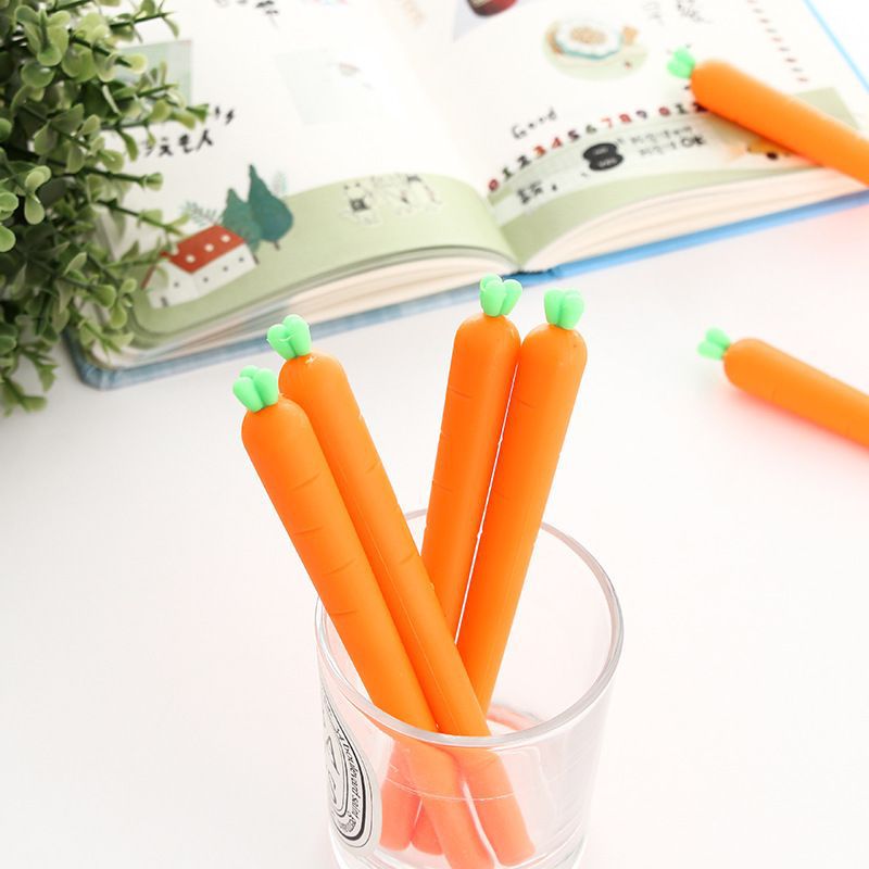 Korean cute cartoon simulation vegetable gel pen, creative and fresh student stationery wholesale black gel pen Application Scenario
