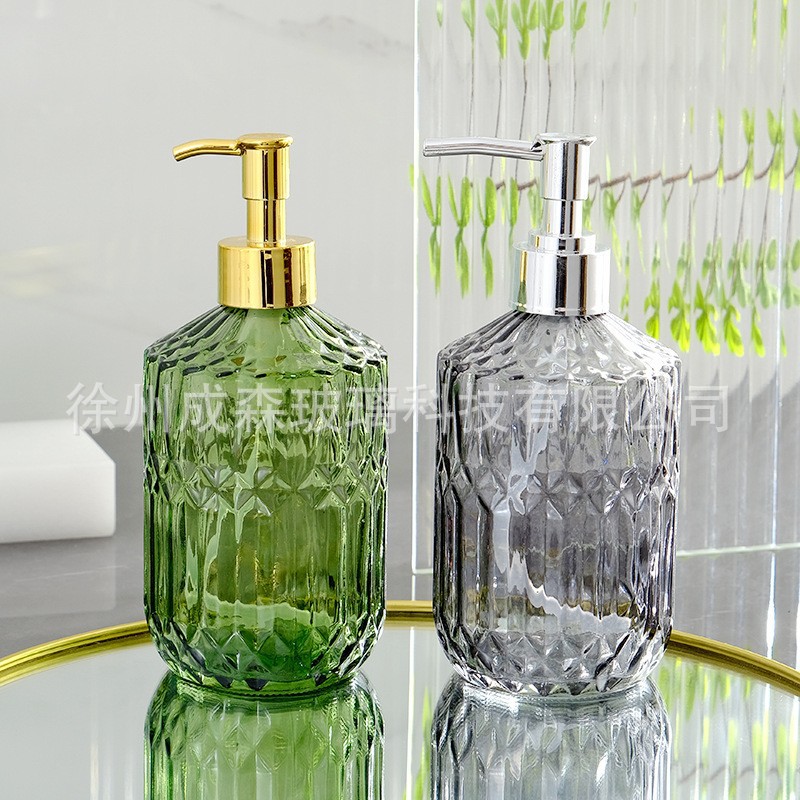 Hand sanitizer glass portioning bottles, travel portioning bottles, press-type light luxury sparkling bottles, bathroom shampoo and body wash bottles Specification image